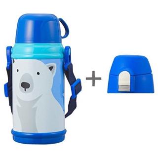 **สินค้านำเข้าจากญี่ปุ่น** กระติกน้ำแบบยกดื่ม 600 ml.ลาย Doshisha CALDO-Polar Bear