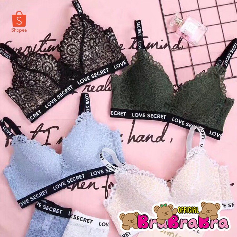 ชุดชั้นในเซ็ต-ผ้าคอตตอน-bra-033-เสื้อชั้นใน-บราลูกไม้-love-secret