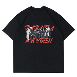 เสื้อยืดสีดำอินเทรนด์เสื้อยืด พิมพ์ลาย Jujutsu KAISEN X UNIQLO COLLECTION | เสื้อยืด พิมพ์ลายอนิเมะ JUJUTSU KAISEN | เสื