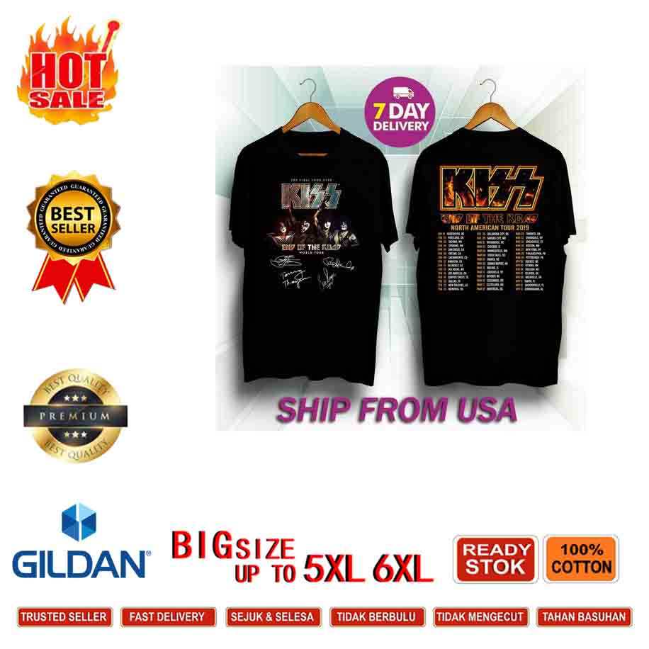 s-5xl-chonghaijia-xs-6xl-big-kiss-band-rockd-of-road-north-american-tour-2022-เสื้อยืดลําลองสําหรับผู้ชายผ้าฝ้ายแขนสั้น