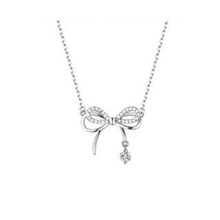 โปรโมชั่น : A HELLO GIRL สร้อยคอโซ่ จี้โบว์ ประดับเพชรน่ารัก แฟชั่นเรียบง่าย สไตล์เกาหลี สําหรับผู้หญิง