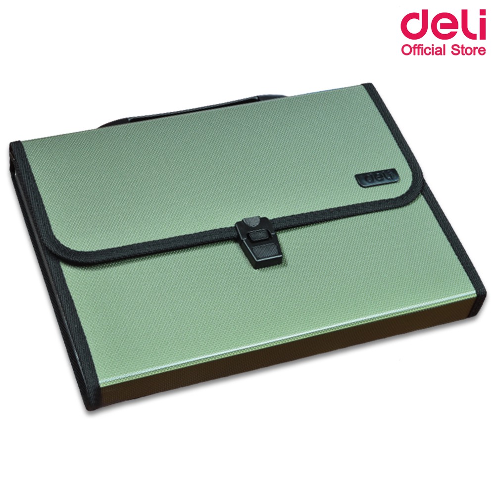 deli-5556-a4-pvc-document-bag-with-13-compartments-กระเป๋าเอกสาร-pvc-มี-13ช่อง-กระเป๋า-เครื่องเขียน-อุปกรณ์สำนักงาน-แฟ้ม