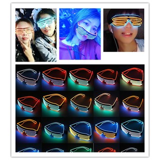 สินค้า 🌴H-style🌴แว่นตา แว่นตาพลาสติกติดไฟ แว่นตามีไฟ​ แว่นตา LED แว่นตาสำหรับปาร์ตี้​ แว่นตาแฟชั่น ผู้ชาย ผู้หญิง 8 สี