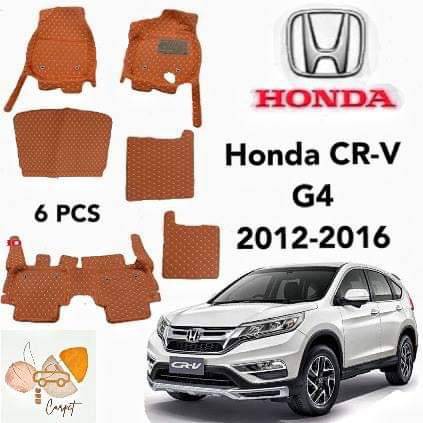 พรมปูพื้นเข้ารูปรถยนต์-honda-cr-v-g4-ปี2012-2016-6pcs-หนังแท้pu-10-สี-พรมปูพื้นรถยนต์-พรมรถยนต์