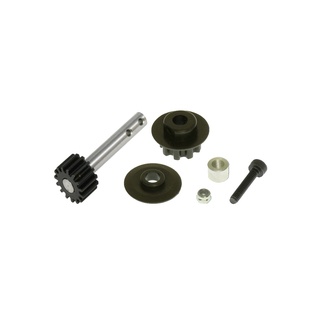 208383-GAUI X5 Front Pulley Set and Pulley Shaft with Steel Gear (15T)