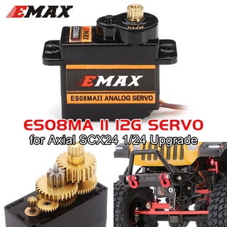 เซอร์โวมอเตอร์เซอร์โวอะนาล็อก Emax ES08MA II SCX24 12g 15T 1 2 4 ชิ้น สําหรับอัพเกรดรถบังคับ Axial SCX24