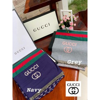 Gucci Pattern Logo Cashmere Shawl Scarf แบรนด์ดังจากประเทศอิตาลี ด้วยงานพรีเมี่ยมกิ้ฟ