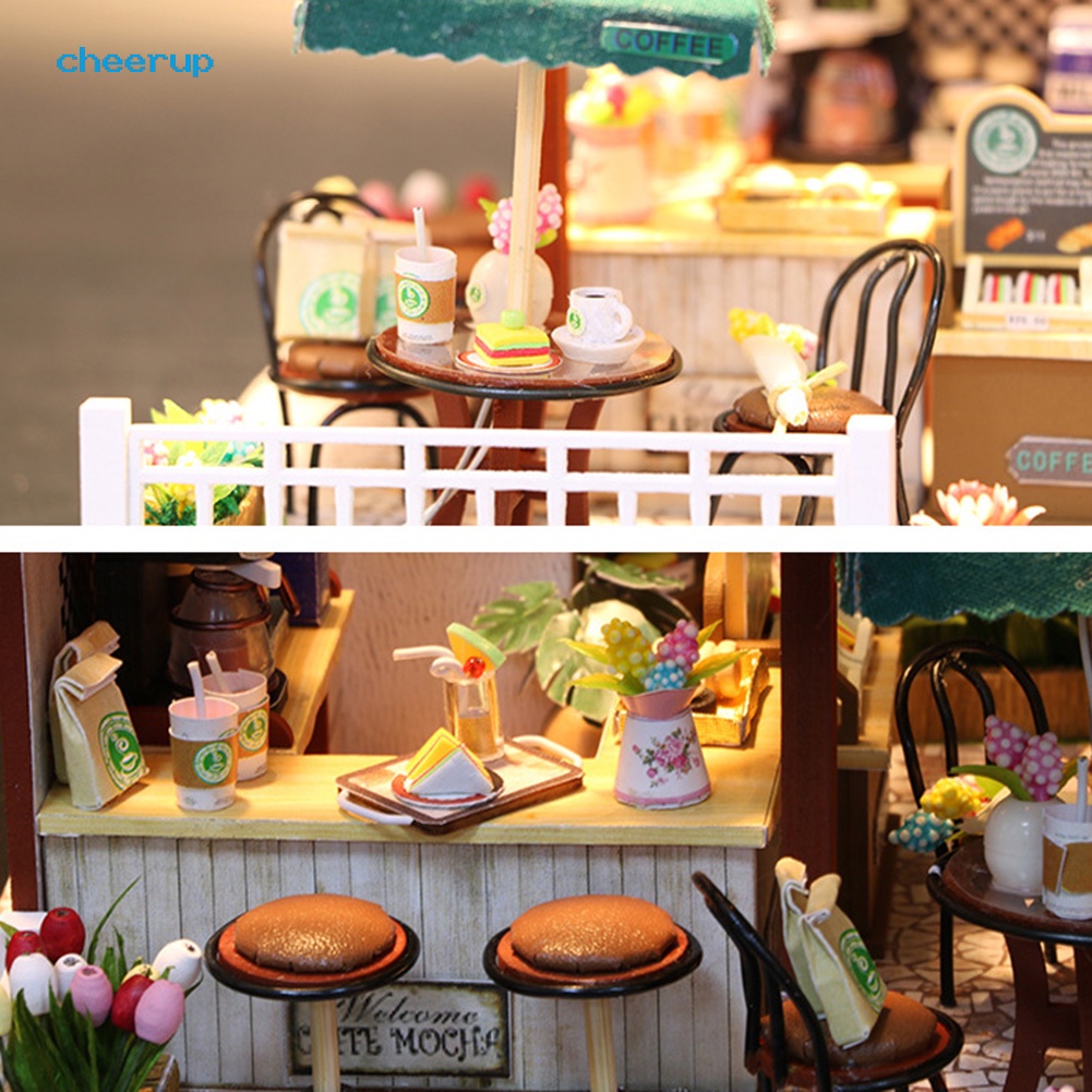 cheerup-diy-ประกอบจิ๋ว-led-ร้านกาแฟ-บ้านตุ๊กตา-โมเดลของเล่นเด็ก-ตกแต่งโต๊ะ