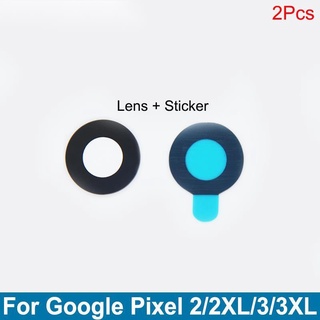เลนส์กล้องด้านหลัง พร้อมสติกเกอร์กาว แบบเปลี่ยน สําหรับ Google Pixel 2 2XL 3 3XL 2 ชิ้น ต่อล็อต