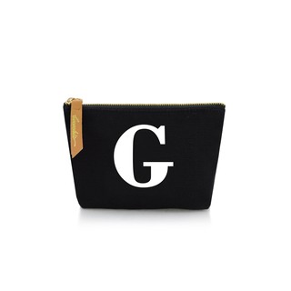 กระเป๋าผ้าลายอักษร ALPHABET  Pouch Coin Bag BLACK  G