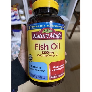 น้ำมันปลา Nature Made Fish Oil 1200 mg 200 Softgels
