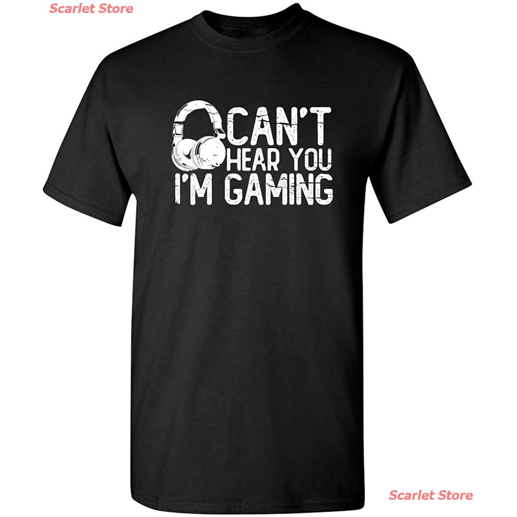 scarlet-store-เสื้อยืดกีฬา-cant-hear-you-im-gaming-headset-graphic-video-games-gamer-gift-funny-t-shirt-the-amazing-wo
