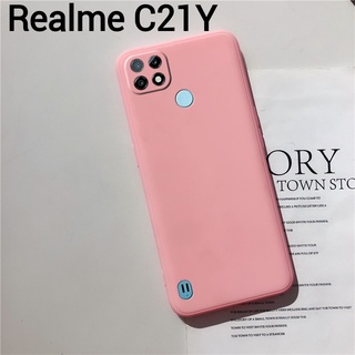Realme C21Y(พร้อมส่งในไทย)เคสTPU​นิ่ม​สีพาสเทลคลุมกล้องRealme C21Y