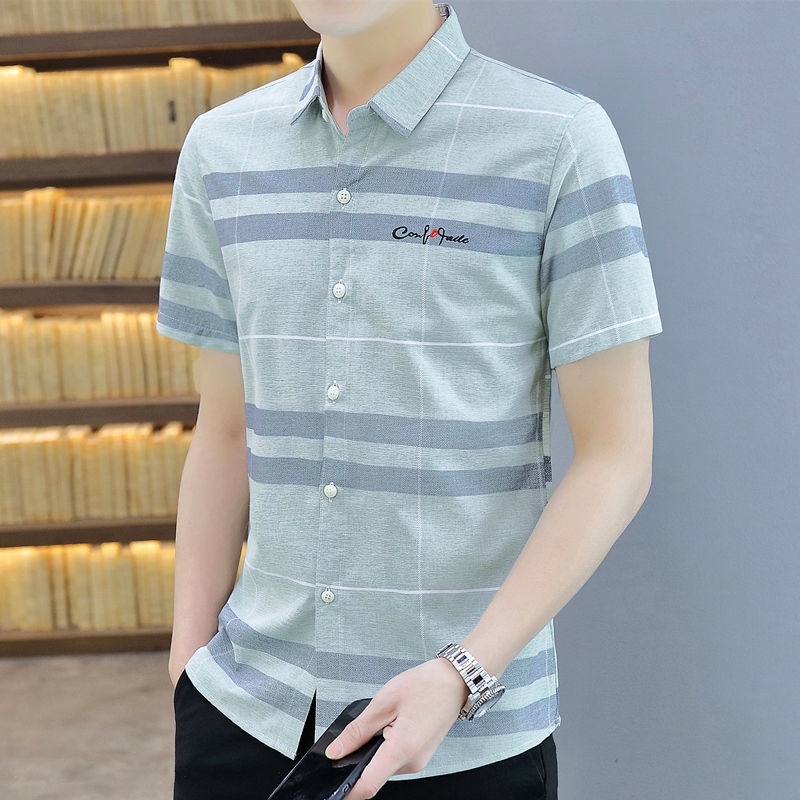 2022-เสื้อเชิ้ตลายสก็อตลำลองผู้ชายใหม่-หลากหลายสีให้เลือก
