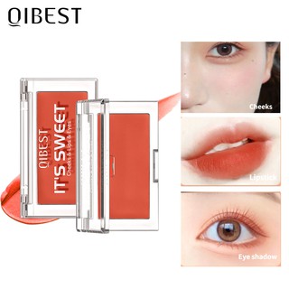 QIBEST Monochrome Lipstick อายแชโดว์บลัชออน3 in 1