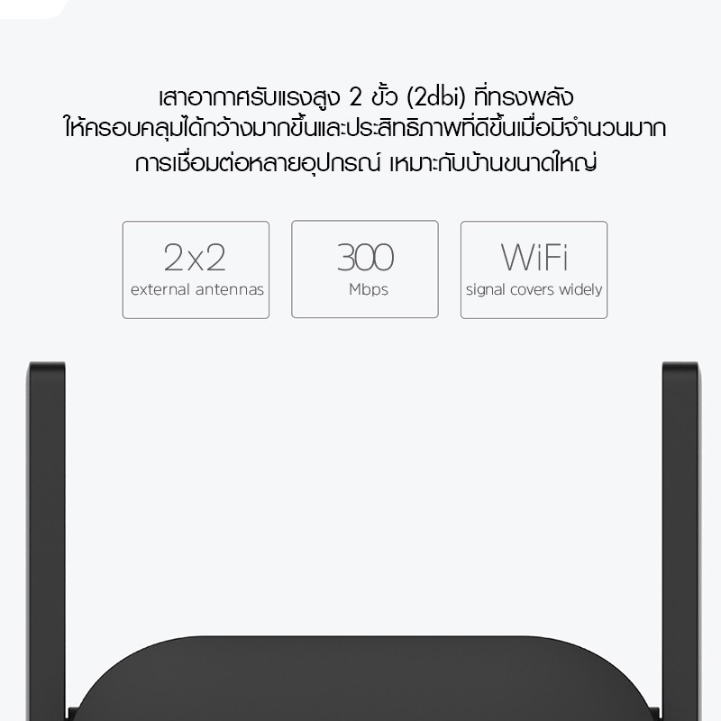 ภาพสินค้าXiaomi Mi Wi-Fi Amplifier Pro ตัวขยายสัญญาณ Wi-Fi (300Mbps) ขยายให้สัญญานกว้างขึ้น จากร้าน techmate1 บน Shopee ภาพที่ 5