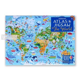DKTODAY หนังสือ USBORNE JIGSAW &amp; ATLAS THE WORLD BOXSET (AGE 6+)