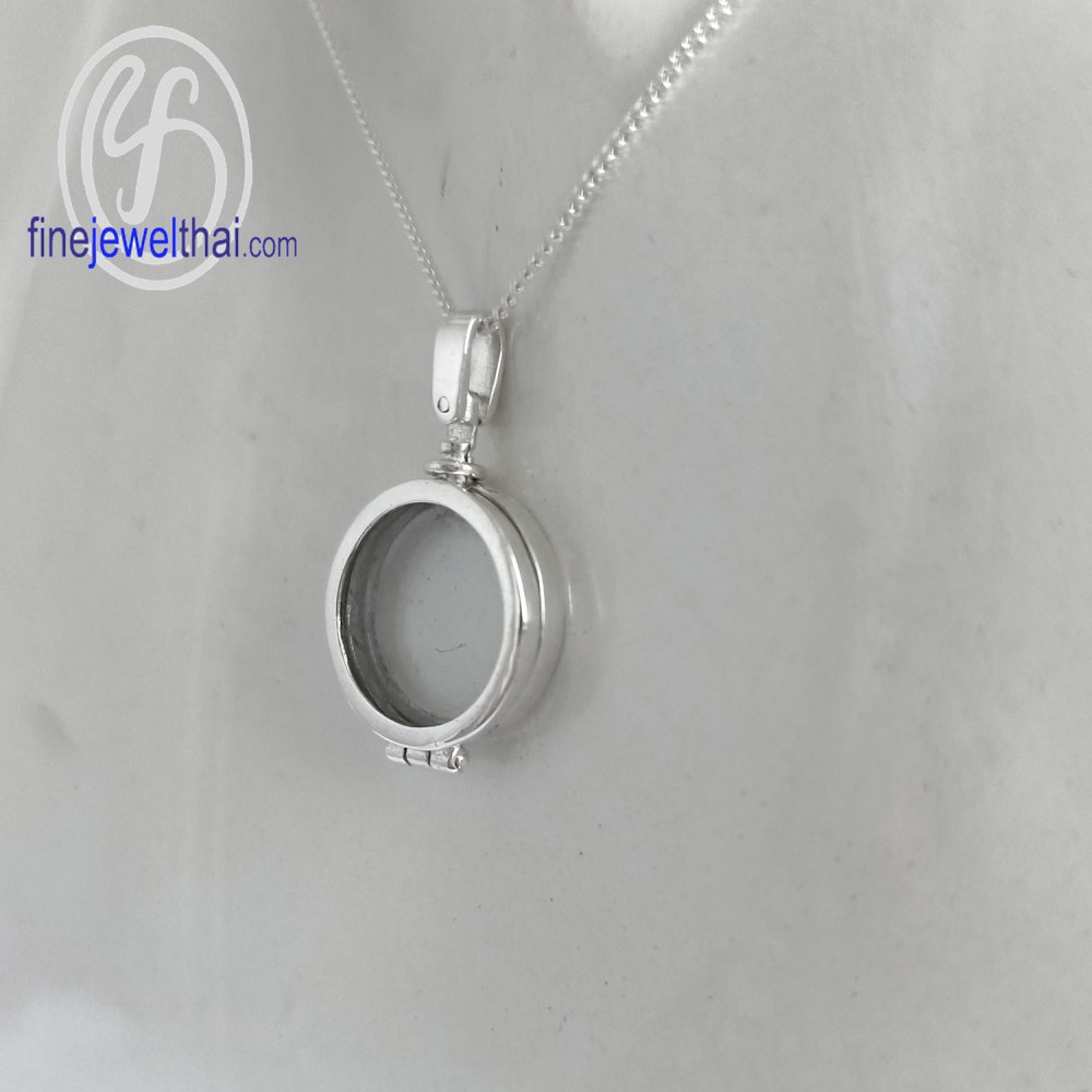 finejewelthai-ล็อกเก็ตทรงกลม-ล็อกเก็ตเงินแท้-ล็อกเก็ตใส่ของ-locket-silver-pendant-p118200