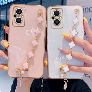 ใหม่ เคสป้องกันโทรศัพท์มือถือชุบไฟฟ้า พร้อมสายคล้องมือ สําหรับ OPPO Reno8 Z 5G 8Z 5G