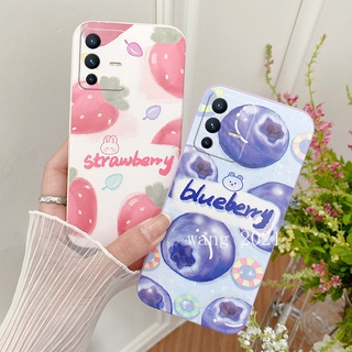 INS Popular Casing เคส VIVO V23 V23e Y01 Y15A Y15s 4G 5G Phone Case Oil Painting Juicy Fruit Rabbit Bear All-inclusive Lens Protection Silicone Soft Case เคสโทรศัพท