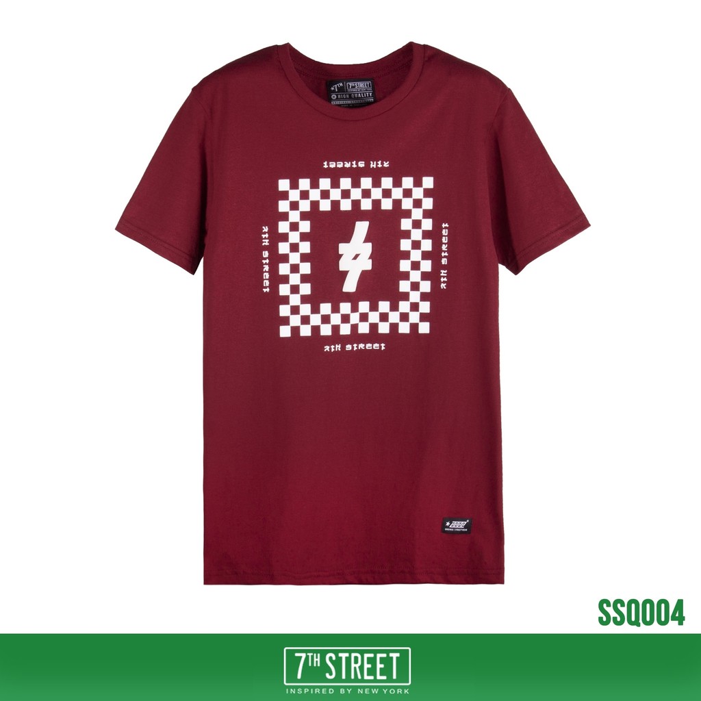 7th-street-เสื้อยืด-รุ่น-ssq004-square-checkered-แดงมารูน-ของแท้-100