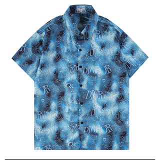 แฟชั่นใหม่เสื้อเชิ้ตลําลองสําหรับผู้ชายผู้หญิงแขนสั้นพิมพ์ลายตัวอักษรสีคมชัด