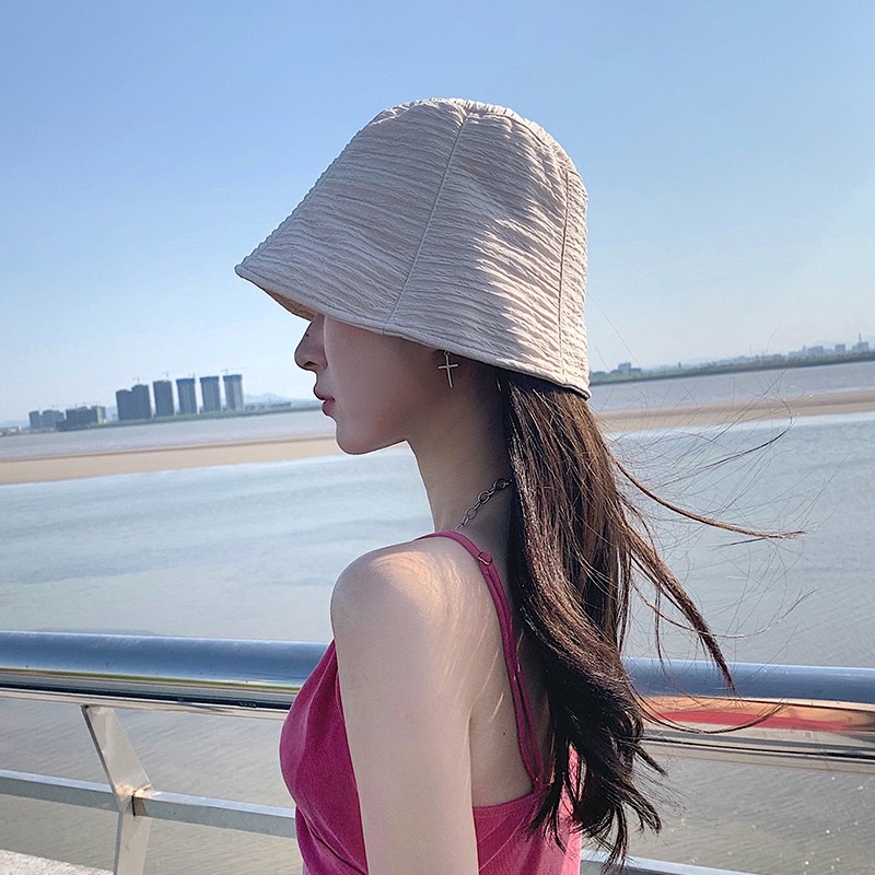 ภาพหน้าปกสินค้าหมวกบัดเก็ตของผู้หญิง หมวกบัดเก็ตสไตล์เกาหลี