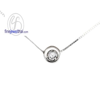 Finejewelthai จี้เพชร-จี้ทองคำขาว-Diamond CZ-Pendant-Silver - P1100cz