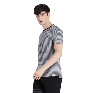 เสื้อยืดใหม่ 2022DAVIE JONES เสื้อยืดลายทาง สีเทา Striped T-Shirt in grey WA0072TDL XL  XXL 3XL