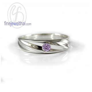 Finejewelthai-แหวนอะเมทิสต์-อะเมทิสต์-แหวนพลอย-แหวนเงินแท้-พลอยประจำเดือนเกิด-Amethyst-Silver-Ring-Birthstone-R1259amt