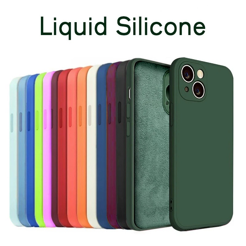 เคสโทรศัพท์มือถือ-ซิลิโคน-กันกระแทก-สีพื้น-สําหรับ-iphone-14-plus-13-pro-max-mini-5g-4g-2022