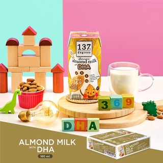 137 ดีกรี นมอัลมอนด์ สูตรดีเอชเอ ขนาด 180ml x pack of 3x12 (Almond Milk with DHA 137 Degrees Brand)