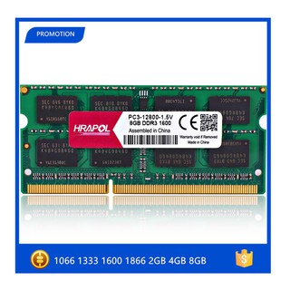 ภาพหน้าปกสินค้าRAM หน่วยความจำ DDR3 DDR3L 2GB 4GB 8GB 1066mhz 1333mhz 1600mhz 1866mhz 1066 1333 1600 1866  SO-DIMM สำหรับแล็ปท็อป ที่เกี่ยวข้อง