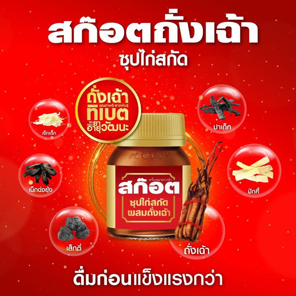 ภาพสินค้าสก๊อตซุปไก่สกัด ผสมถั่งเฉ้า 42 มล. (แพ็ก 6 ขวด) จากร้าน catonesupermarket บน Shopee ภาพที่ 3