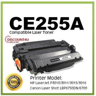 Discount4U ตลับหมึกเลเซอร์ Toner CE255A CE255 55A For HP LaserJet Pro P3010/P3011/P3015/P3015dn/P3015d