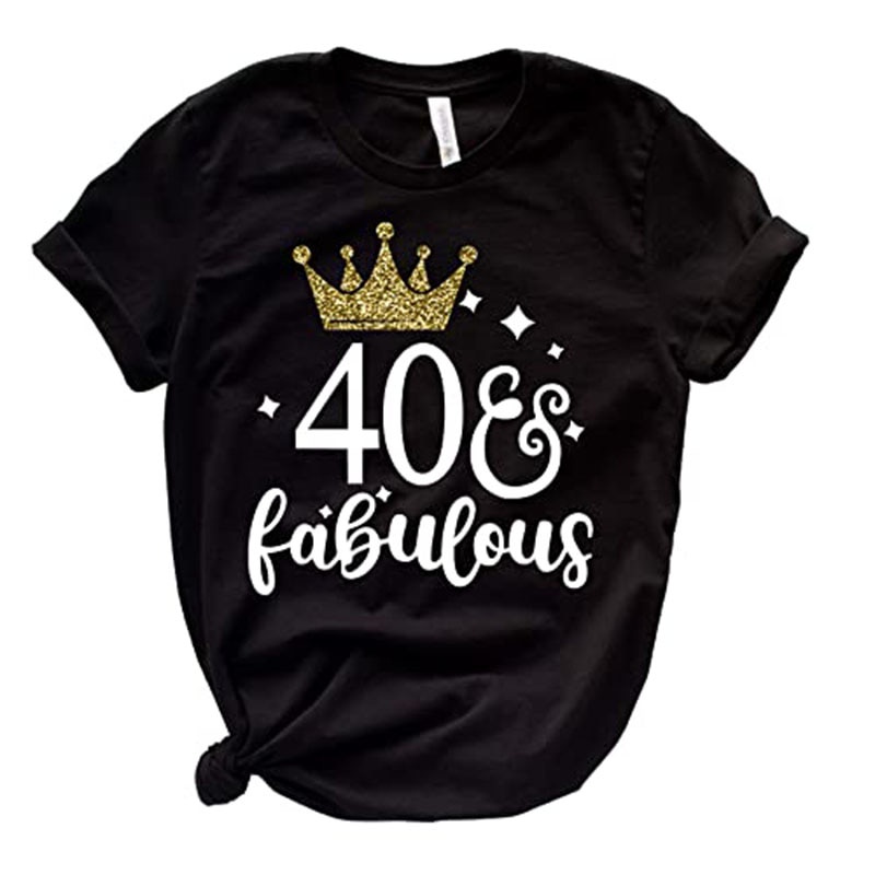 t-shirt-เสื้อยืด-พิมพ์ลาย-40fabulous-birthday-สําหรับแม่-40-ปี-40-ปีs-5xl