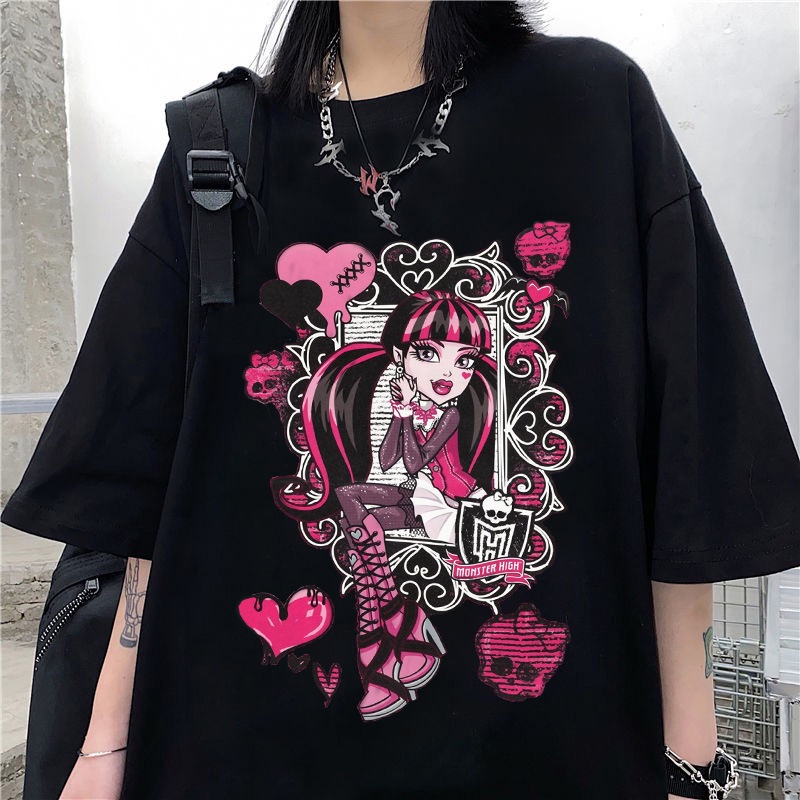 เสื้อยืดวินเทจเสื้อยืดแขนสั้น-แบบบาง-ทรงหลวม-ลายการ์ตูน-สไตล์โกธิค-สร้างสรรค์-แฟชั่นฤดูร้อน-สําหรับผู้หญิงs-5xl