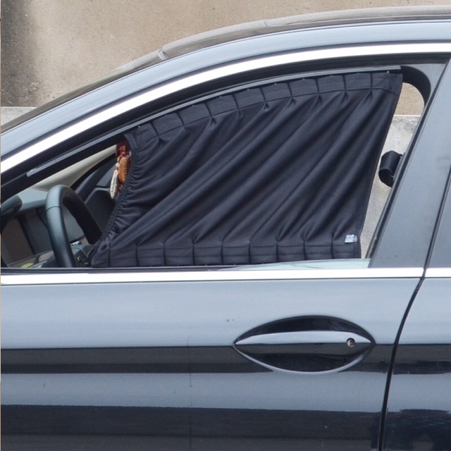 ม่านบังแดด-ติดกระจกรถยนต์สีดำ-2ชิ้น-ม่านซีทรูบังแดดติดกระจกรถยนต์สีดำ-ม่านโปร่งบังแดดติดกระจกรถยนต์สีดำ-ม่านกันแดดในรถ