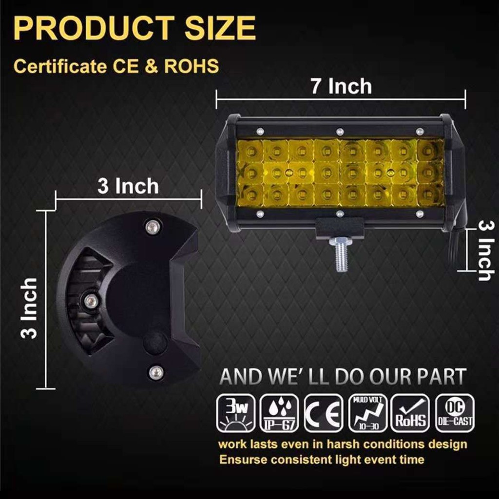 โคมไฟสปอร์ตไลท์สีเหลือง-7-นิ้ว-72-w-led-1-ชิ้นสําหรับรถยนต์