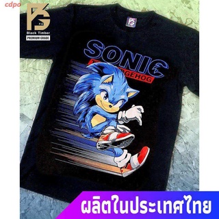 cdpo โซนิคเสื้อยืดกีฬา [Shop Malaysia] PG-11 SONIC The Hedgehog Black Timber Premium Grade T-Shirt PAKj Sonic Sports