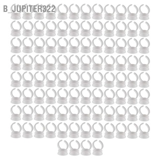 B_Jupiter322 แหวนถ้วยหมึกสักคิ้ว สีขาว แบบใช้แล้วทิ้ง สําหรับต่อขนตา 100 ชิ้น