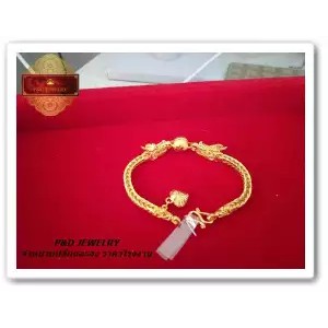 สร้อยข้อมือชุปทอง-24k-99-9-มังกรคาบแก้วลายสี่เสา-น้ำหนัก-2-บาท