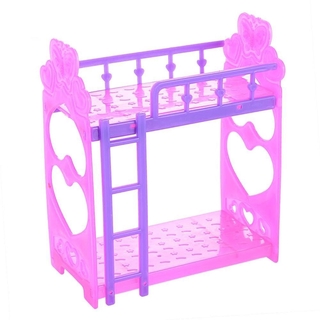 ภาพหน้าปกสินค้าNG แฟชั่นพลาสติกสีม่วงสีชมพูเตียงคู่สำหรับ kelly ตุ๊กตาบาร์บี้อุปกรณ์เฟอร์นิเจอร์ห้องนอน ที่เกี่ยวข้อง