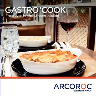 Arcoroc ถ้วยอบขนม ทรงวงรี Tempered Gastro Cook Oval Dish