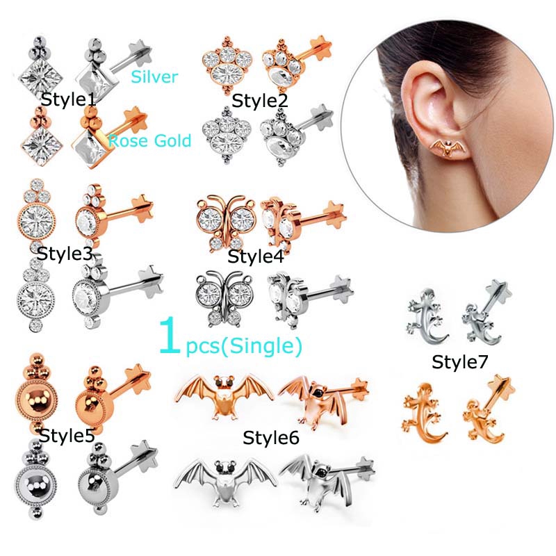 ต่างหูสแตนเลสเจาะร่างกาย-tragus-16-gage-1-ชิ้น