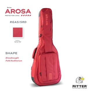 Ritter AROSA 5 "Spicey Red" กระเป๋ากีตาร์โปร่ง / Dreadnought / OM / GA