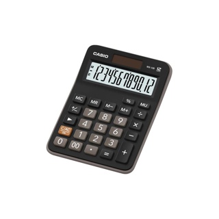 Casio Calculator เครื่องคิดเลข คาสิโอ รุ่น MX-12B แบบตั้งโต๊ะสีสัน ขนาดกะทัดรัด 12 หลัก สีดำ