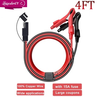 [COD] Leicestercn สายชาร์จไฟ 4FT 12V SAE Quick Release Adapter to Alligator Clips/DC Output Cable with Clip Connectors Extension Charging Cable