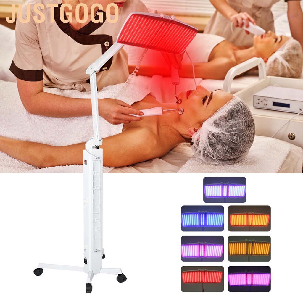 (Ready Stock) JUSTGOGO โคมไฟ LED PDT 7 สี สําหรับฟื้นฟูผิวหน้า และสิว ...