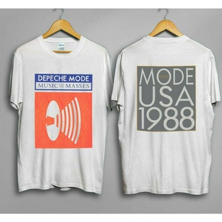 tshirtเสื้อยืดคอกลมฤดูร้อนGildan - Depeche Mode 1988 Music for the Mes Tour White T-shirt YsvWSto4XL
